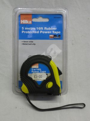 Hilka 5 metre / 16 ft Rubber Protected Tape Measure 75950005