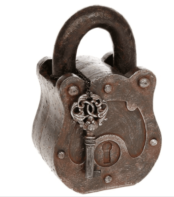 Golden Ages Padlock Money Box 33104