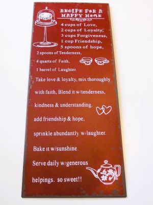 Vintage Distressed Metal Wall Sign in 2 Designs 33171