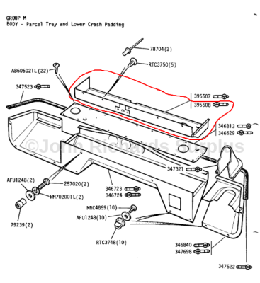 Dash Parcel Tray LHD 395508