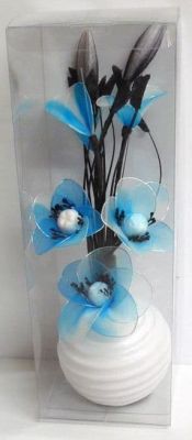 Small Floral Displays in Small Ceramic Ribbed Bowl Vase Choice of 4 Colourways 813 Mix AB