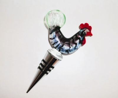 Cockerel Glass Bottle Stopper 97471 