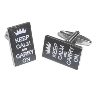 Keep Calm & Carry On Novelty Cufflinks 