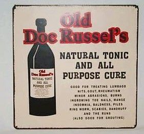 Retro Small Metal Sign Old Doc Russel's Tonic