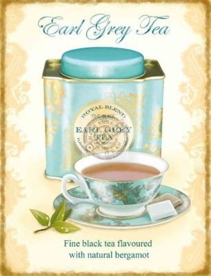 Earl Grey Tea Small Metal Wall Sign 200mm x 150mm