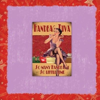 Blank Greetings Card with Fridge Magnet Handbag Diva 30051
