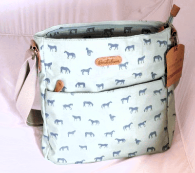 Brakeburn Horses Large Saddle Bag in Green. 008003S16