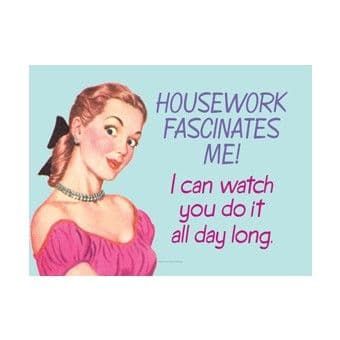 House Work Fascinates Me Large Metal Wall Sign 41cm x 30cm