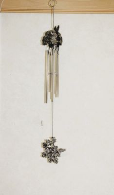 Humming Bird and Flowers Pewter Wind Chime LP4035