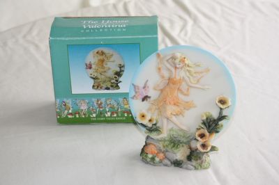 House Of Valentina Fairy on Resin Plate With Stand P428 Orange