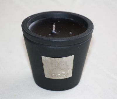 Vanilla Scented Elements Candle in Black Jar CH0267 Fire