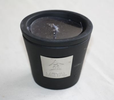 Vanilla Scented Elements Candle in Black Jar CH0267 Metal