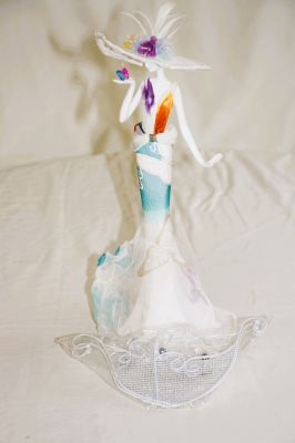 Butterfly Lady in Summer Dress Jewellery Holder 473E00 B