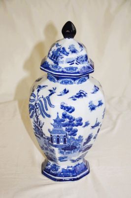 Ceramic Willow Pattern Ginger Jar 369005
