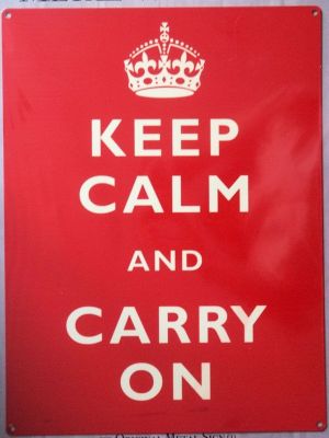 Keep Calm and Carry On Large Metal Wall Sign 40 cm x 30 cm