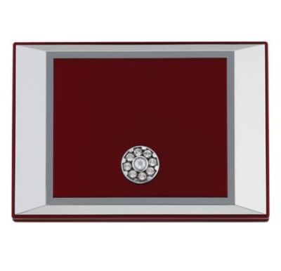 Rectangular Ruby Compact Mirror with Swarovski Crystal 7 x Magnification. MC340R 