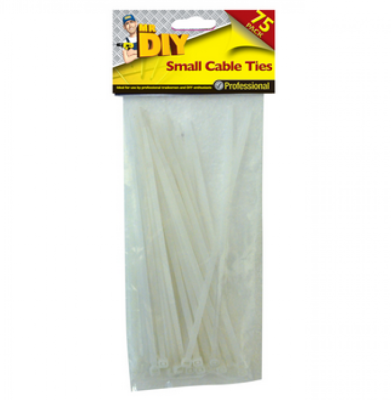 75 Pack Professional Small cable ties L145mm x W3mm.