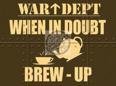 War Dept "Brew Up" Small Metal Wall Sign 200mm x 150mm