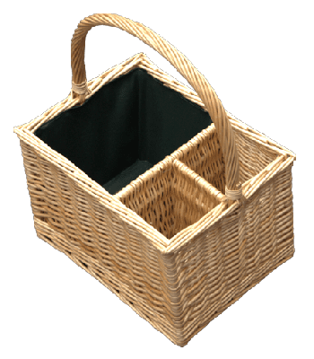 Luxury Wicker 2 Bottle Holder with Half Picnic Hamper Seconds WB006