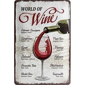 Nostalgic Art World Of Wine Metal Wall Sign 20cm x 30cm