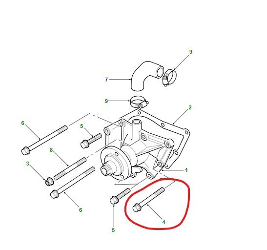 Defender 300TDI Water Pump Bolt M8x120 FC108247 Genuine