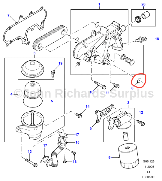 LAND ROVER DISCOVERY 2 Defender TD5 Complete Engine Oil Cooler Kit EUR