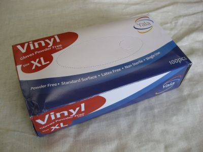Powder free clear vinyl gloves latex free box 100 size x/large