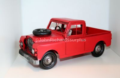 Handcrafted Tin Plate Series 3 Red Land Rover Pick up