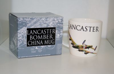 Fine China RAF Lancaster Bomber Mug Blue Print Gift Boxed