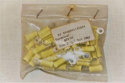 Insulated Yellow Crimp Terminal Pack x50 5940 -99-214-7694