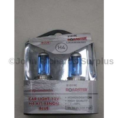 Roadster 12v xenon blue H4 bulb kit 81019C