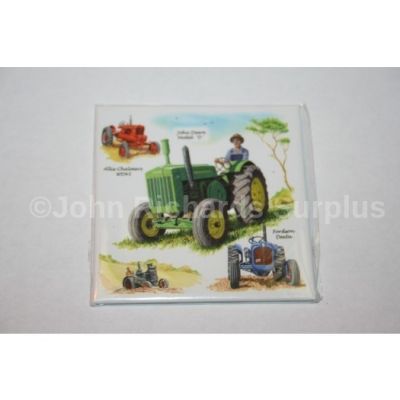 Classic Tractor Collage 3" x 3" Fridge Magnet 